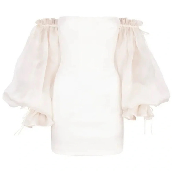 HOUSE OF CB 'Marisa' Ivory Satin Corset Dress mini white - Picture 4 of 7
